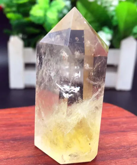 Hot sale! Natural citrine quartz crystal wand point smoky yellow quartz crystals point reiki healing as gift