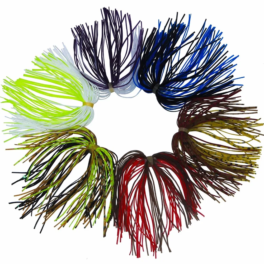 Easy Catch Silicone Jig Skirts DIY Rubber Fishing  Lures 12 Bundles 50 Strands for fish Frog Spinner Bait buzzbaits