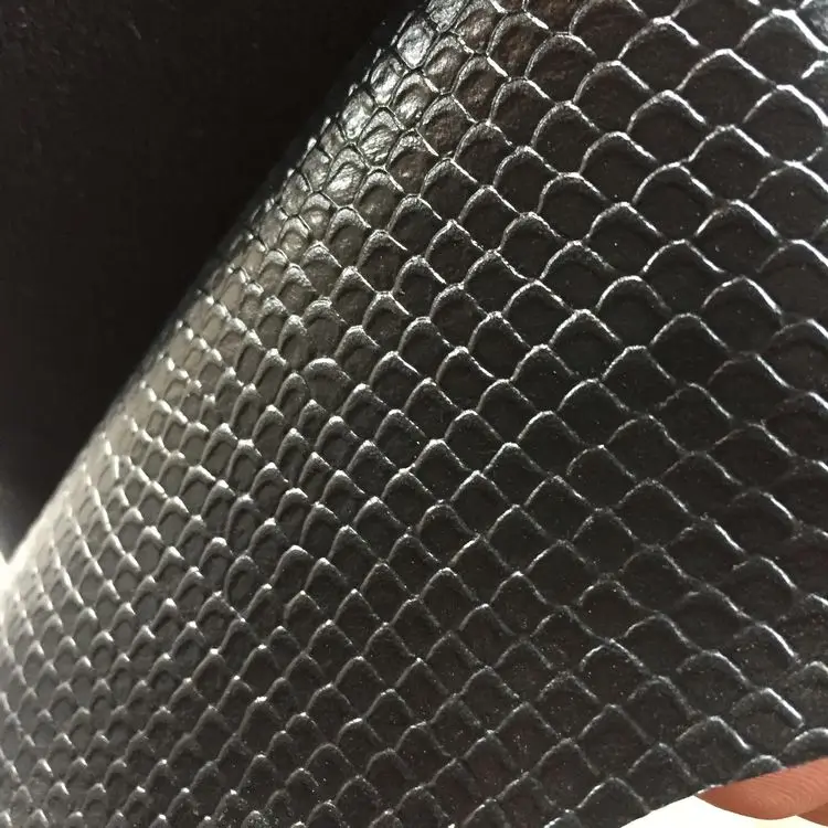 

Artificial Black Snake Skin Embossed Synthetic Pu Leather Material