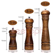 Wooden Salt and Pepper Mill 5-10 Inches #3