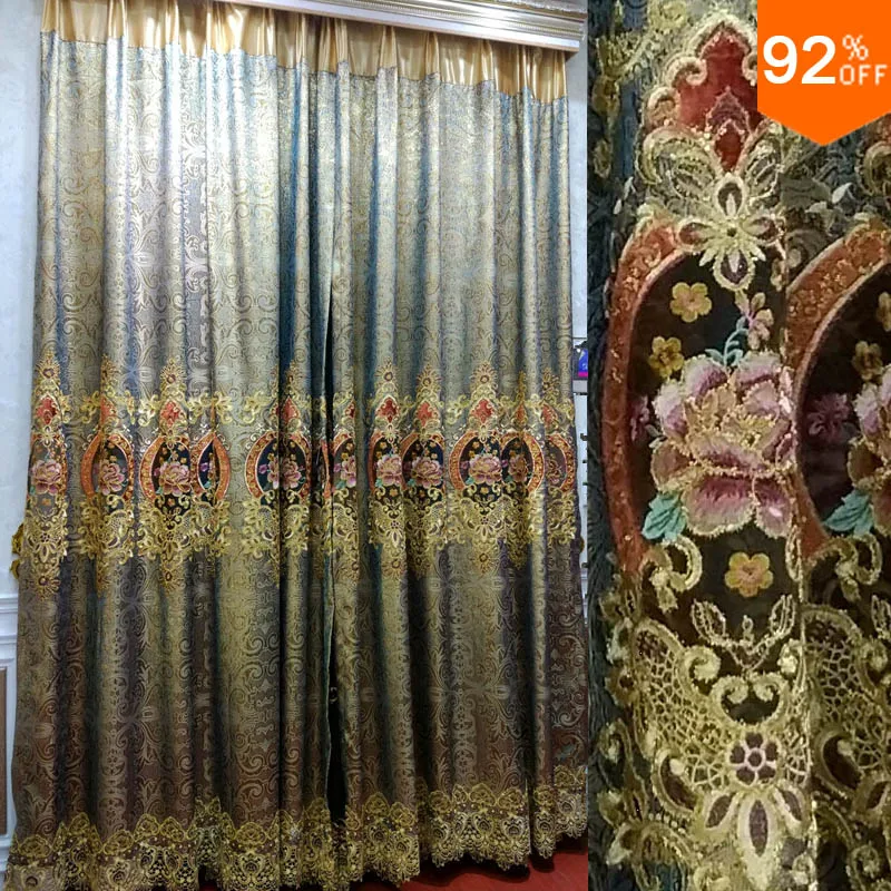 

palace hall flowers curtains tulle Egypt's royal curtains for living room curtain Room Hotel Hall curtains for living room