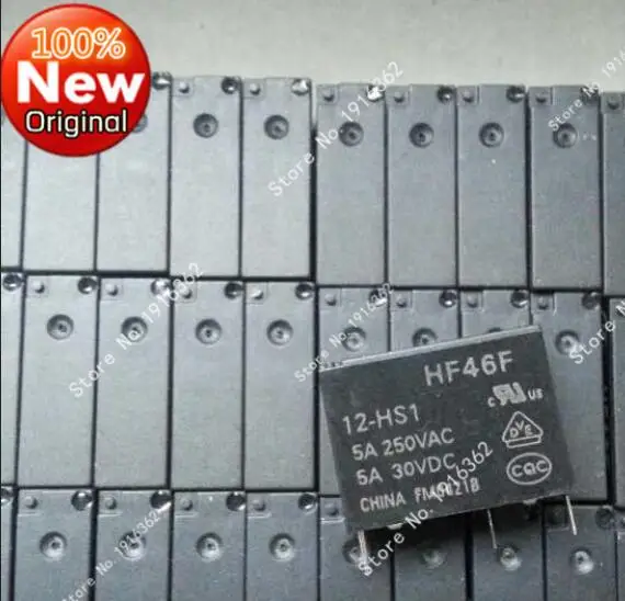 

10pcs/Lot Relay HF46F-012-HS1 5A 250VAC can replace PCJ-112D3M