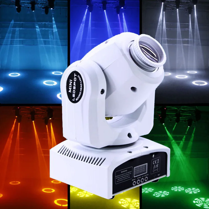 

High brightness Mini Spot Moving Head Light White Cover 30W DMX Cree LED Gobo Moving Heads for Club Bar Party Disco Show Stage