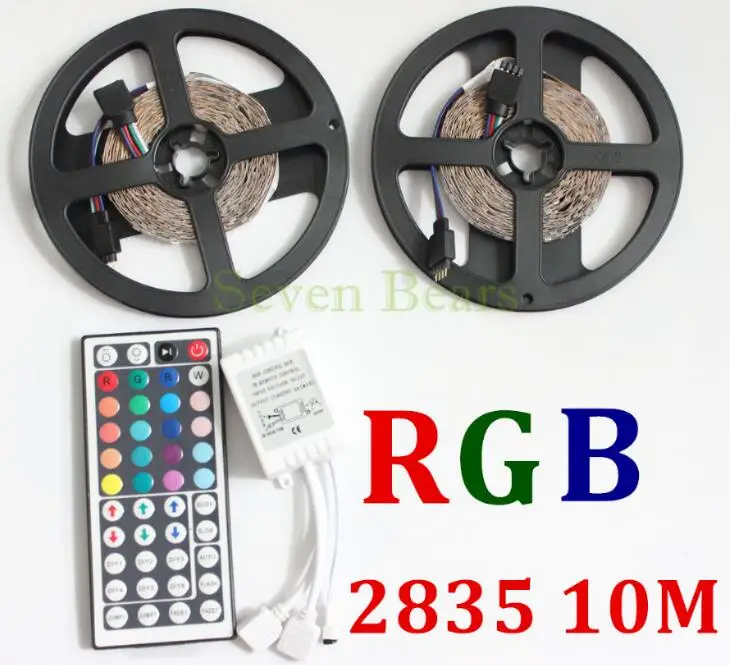 10M LED Strip 3528 RGB Flexible Light Non Waterproof DC 12V 300LEDs with 44 Keys IR Remote Controller Kit