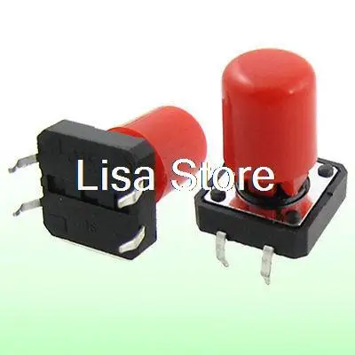 Interrupteur Tactile momentané Tact | 20 pièces, bouton de pression Tact à 4 broches, trempage à travers le détecteur de trous