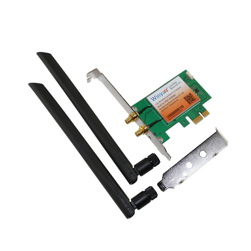 433 Mbps PCI-E Bluetooth 4.0 Dual Band Wireless-AC 3160 Card w/2 cái 6dbi Antenna