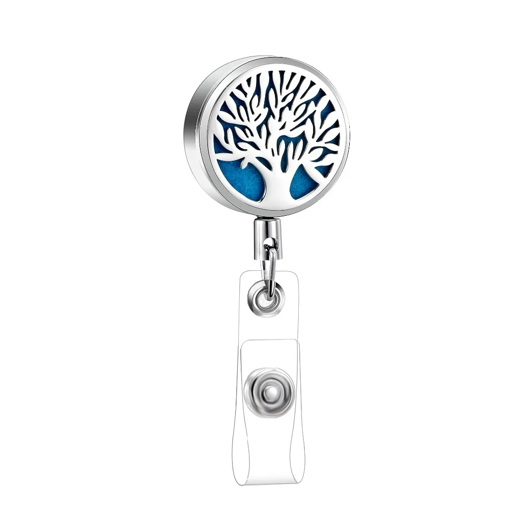 

All stainless steel Retractable Badge Holder Reel Clip ID for Nurse Essential Oil Diffuser Aromatherapy Cute Name Card Holder