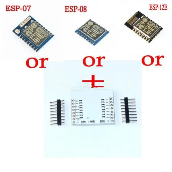 Serial WIFI ESP8266 module + adapter plate Full IO port leads (you can choose the ESP - 07, the ESP - 08, ESP - 12E)