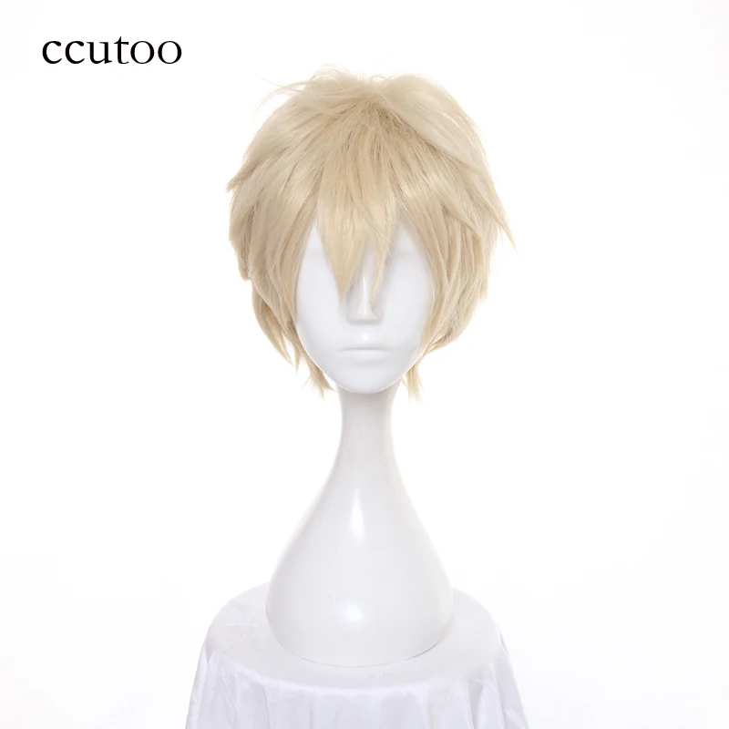 ccutoo 12inch Light Golden Short Fluffy Layered Synthetic Wigs APH Axis Powers Hetalia England Cosplay Wig Heat Resistance Hair