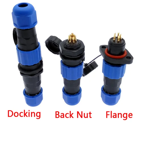 Imagen 2 del producto Conector impermeable SP13 IP68 2 pines 3 pines 4 pines 5 pines 6 pines 7 pines conectores de cable enchufe y enchufe