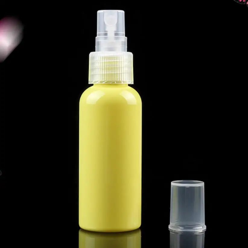 Wholesale 50ml Upscale Quality Candy Color Fine Mist Sprayer Perfume PET Refillable Macaron Bottles