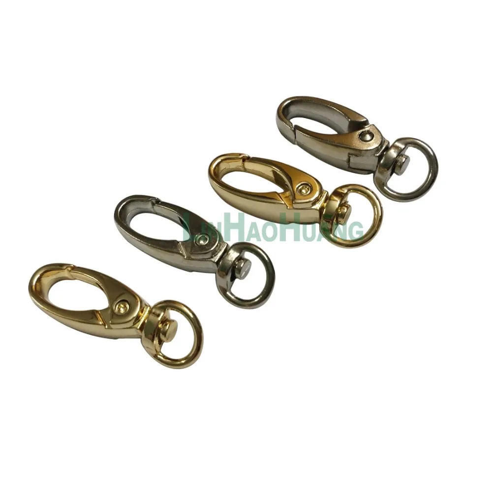 30pcs/lot 9mm 0.35 inch nickle/light gold color Alloy Swivel Clasps Snap Key Hooks DIY Key Chain Ring Free Shipping