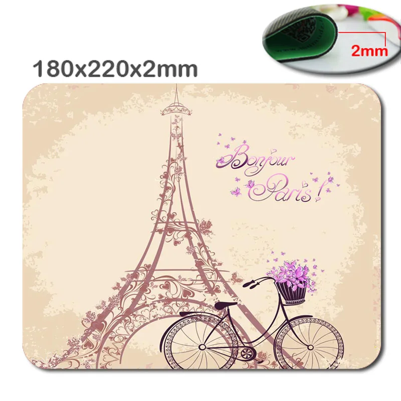 Eiffel Tower Love Paris Rectangle Mouse Pad  Personalized Custom Standard Oblong Mouse Pad Gaming Mousepad in 220mm*180mm*2mm