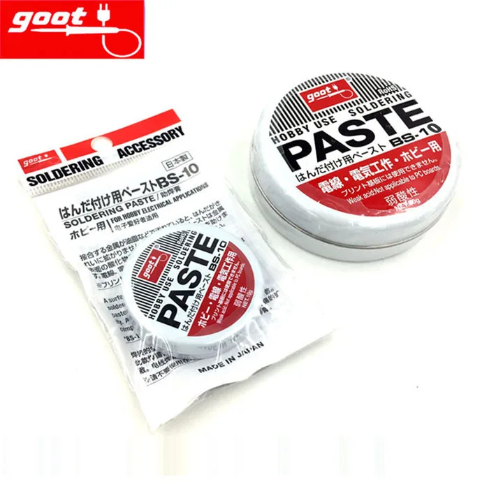 Original Japan GOOT BS-10 Hobby Use Resin Solder Paste NW.10g Weak Acid Welding Flux