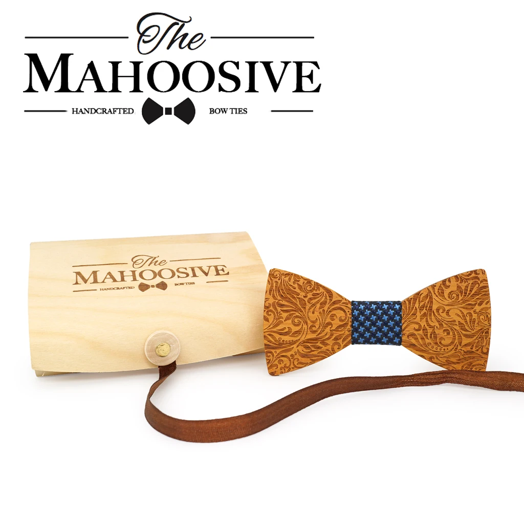 

MAHOOSIVE Wooden Bowtie Neck bow Ties for Men corbata Gravatas accessories corbatas noeud papillon para hombre butterfly