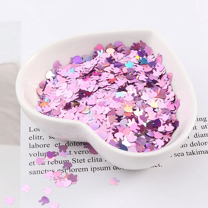 10g/Pack 4mm Rabbit Shape Ultrathin Sequins PET Paillettes for Nails Art manicure/wedding Christmas Decoration Confetti