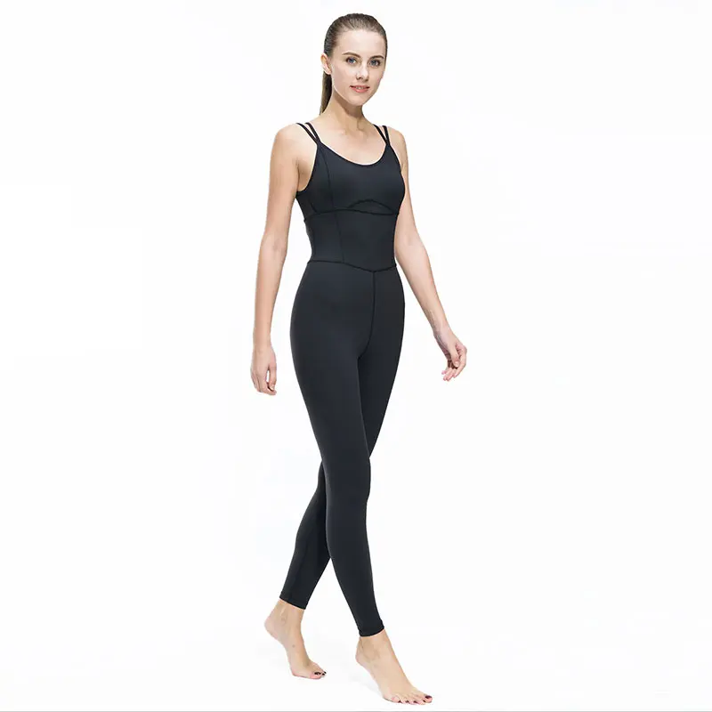 Fitness Women Aerial Yoga Jumpsuit Gym Running Sports Suit Clothing Nylon Black Stretch Sportswear Sets Patchwork Tracksuit