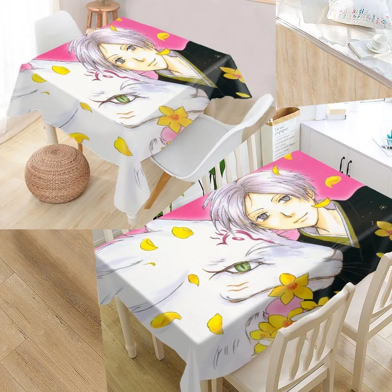 Natsume Yuujinchou Custom Table Cloth Oxford Print Rectangular Waterproof Oilproof Table Cover Square Wedding Tablecloth