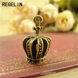 REGELIN 10 Pcs Antique Bronze 3D Crown Charm Pendant Jewelry Findings Handmade Charms Pendants Jewelry Findings 20x13x11mm