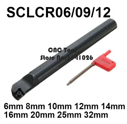 

1PCS 6mm 8mm 10mm 12mm 14mm 16mm 18mm 20mm 25mm 32mm SCLCR06 SCLCR09 SCLCR12 SCLCL06/09/12 the Right/Left Hand CNC Turning tools