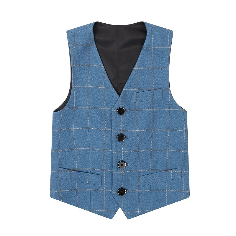 Kids Formal Vest England Style Waistcoat Gentleman Boys Birthday Dress Wedding Waistcoat Party Performance Vest for Boys