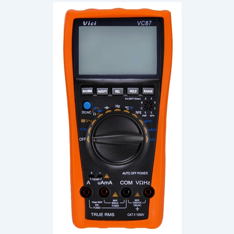 VC87 True RMS Multimeter Digital Multi Meter Analog Tester Thermometer Resistance AC DC Ohm Hz C 6000 Voltmeter Motor Drives