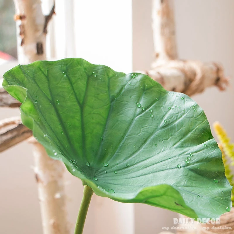 High simulation artificial lotus leaves long stem giant leaf decoration fake lotus flower deocrative lotus bud PE lotus seedpod