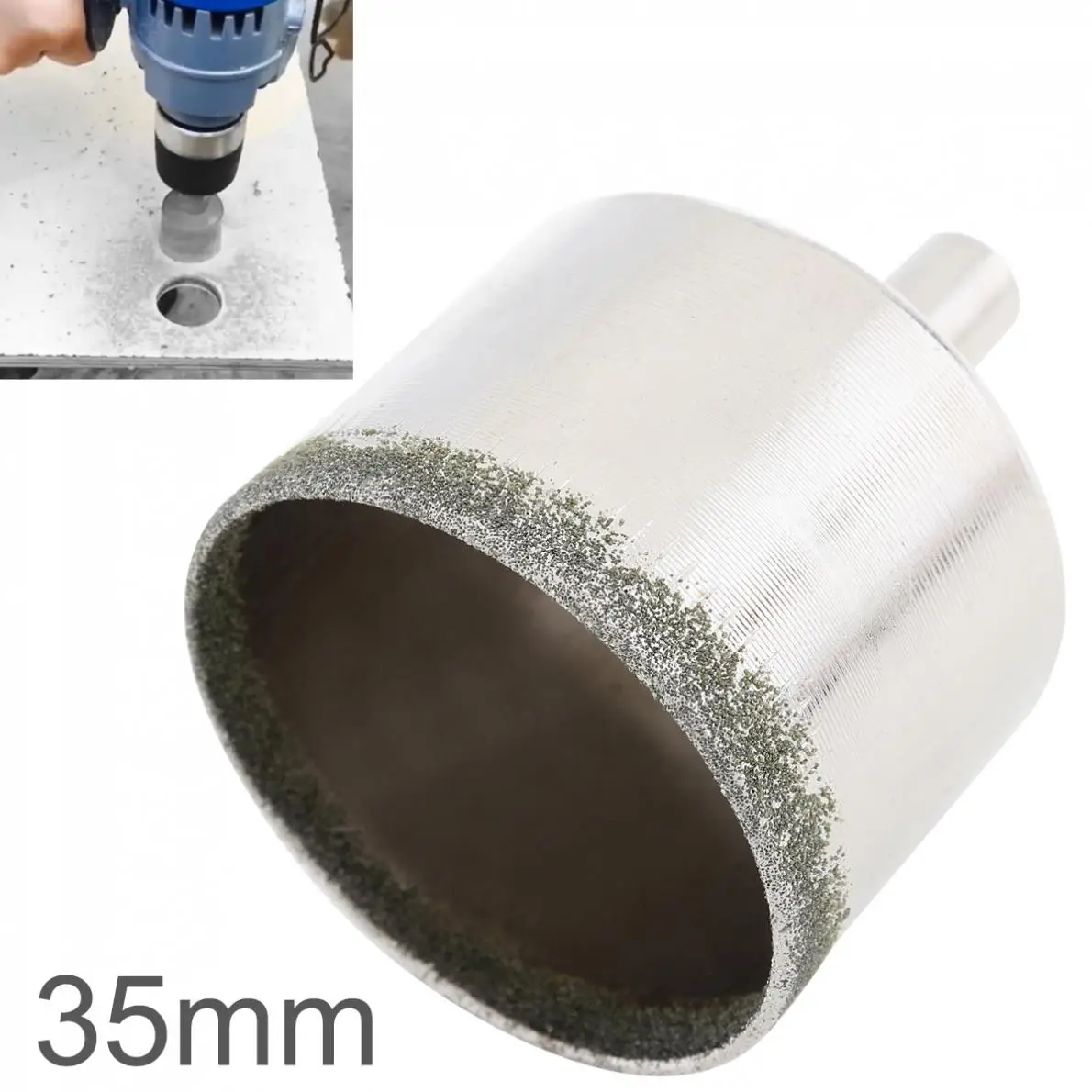 35mm Diamond Coated Core Hole Saw Drill Bit Kit Tools Glass Drill Hole Opener for Tiles Glass Ceramic