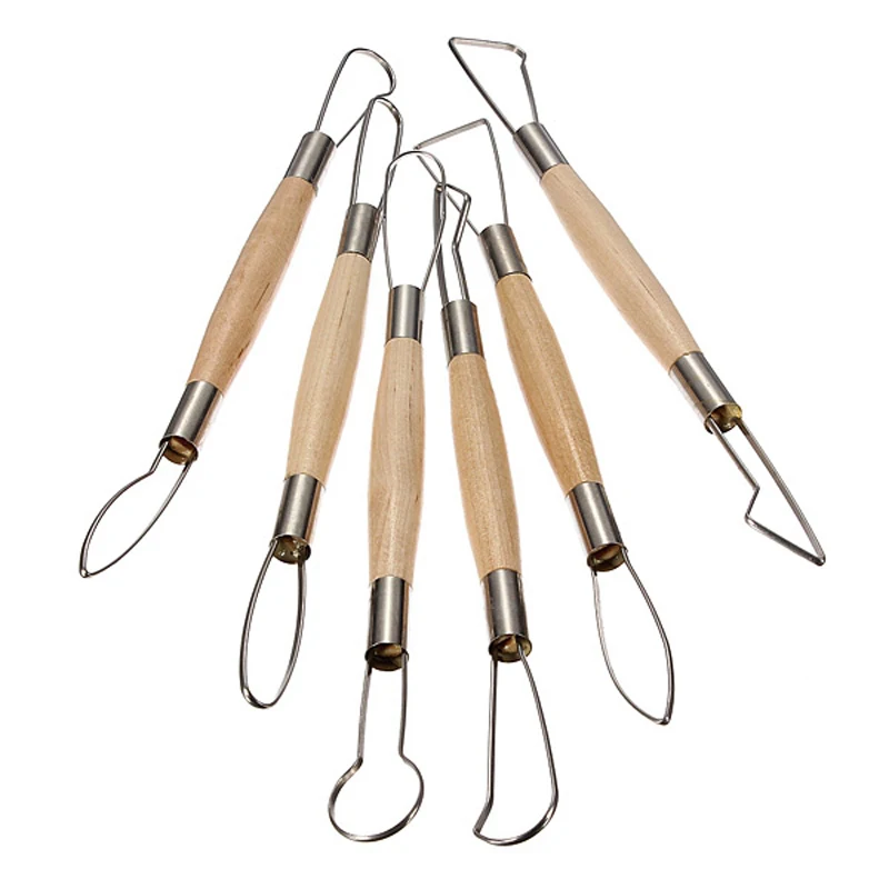 6 pcs Ribbon 8 inch Sculpting Tools Set Pottery Ceramic Modeling Tools Polymer Clay Tool set Pottery Sculpture Tools