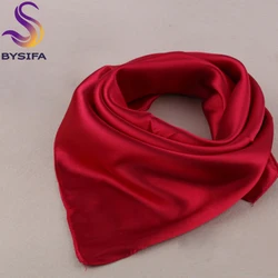 Solid Color Silk Scarf Female Summer All-match Single Nude Color Small Scarf Silk Scarf 60*60cm New Design Solid Square Scarves