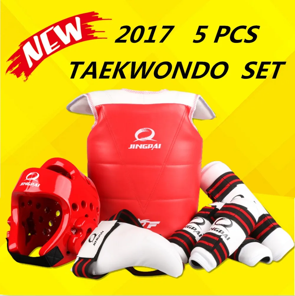 Wholesale WTF approved Taekwondo protectors suite Helmet chest shin arm guards Child karate headgear MMA kick body hugo Helmets