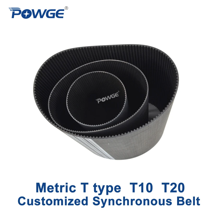 

POWGE Metric T Type T10 T20 synchronous Pitch 10mm 20mm Customized production all kinds of Trapezoid T10 T20 Timing Belt pulley