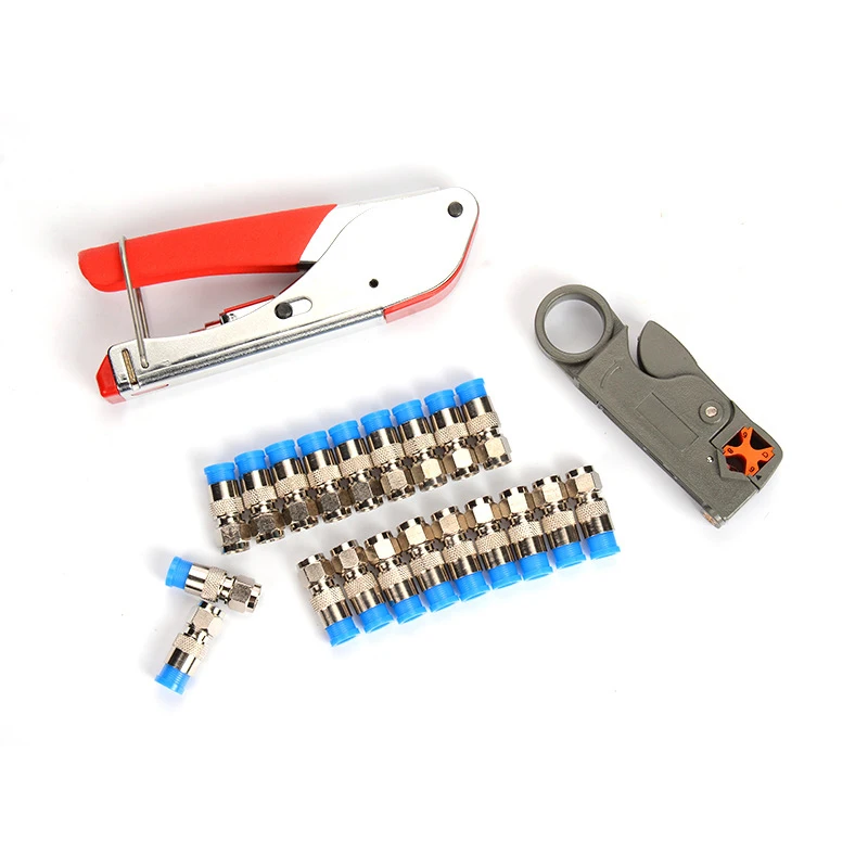 High Quality Coaxial Cable Wire Stripper RG6/RG59 Compression F Connector Tool Crimping Pliers Wire Stripping Pliers Kit