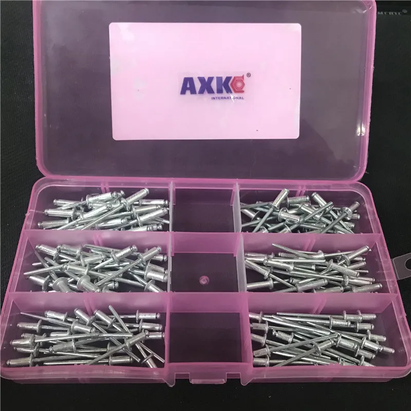 Nail Decoration For Furniture Assortment Kit Aluminium 120pcs/set M3.2 Rivets Copper Stainlness Steel Alloy Top Blind *7/9/11