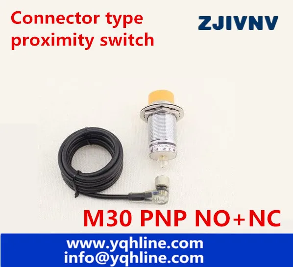 

High quality non-flush M30 PNP NO+NC DC 4 wires proximity inductive sensor dc proximity switch with led connector Distance:15mm