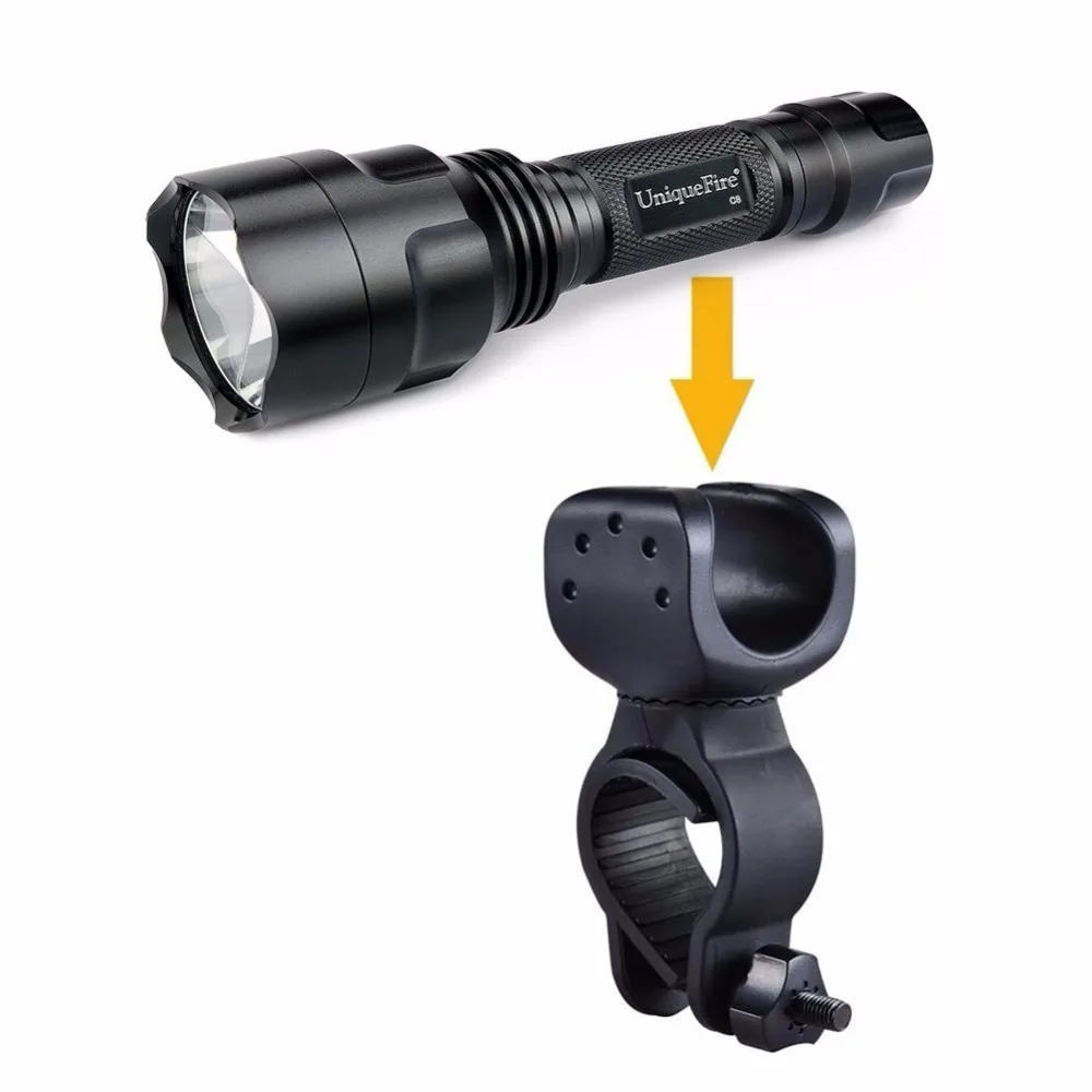 Promotion!Powerful XM L-2 Flashlight+ 360Degree Free Rotation Bicycle Clip KIT SET Long Range Distance Police Flashlight