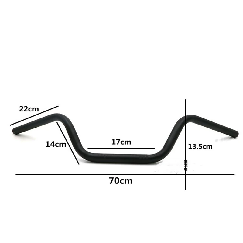 Motorcycle High Handlebar 22MM Universal Classic Silver Black Handle Bar for Motorbike Retro Scooter Motor Vintage Handlebars