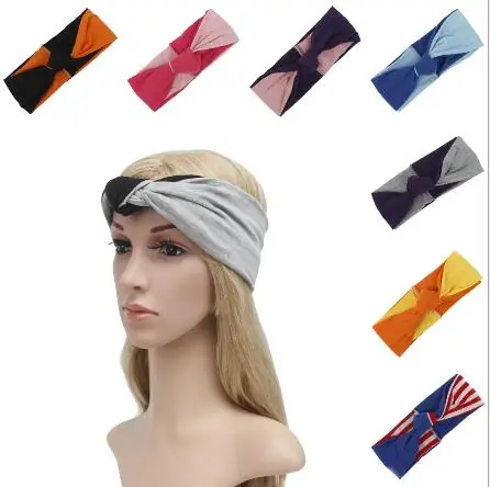 

2017 New 8pcs/lot Fashion Women Cotton Hairband Bohemia Soft Hairband splice Turban Knot Headband Headwear Girl Hair Accessories