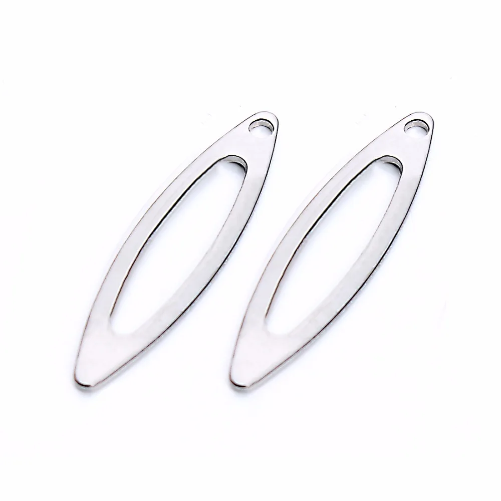 20pc/lot Stainless Steel Round Hollow Oval Charms Pendants Blank Stamping Tags for Necklace Bracelet Jewelry Making Findings