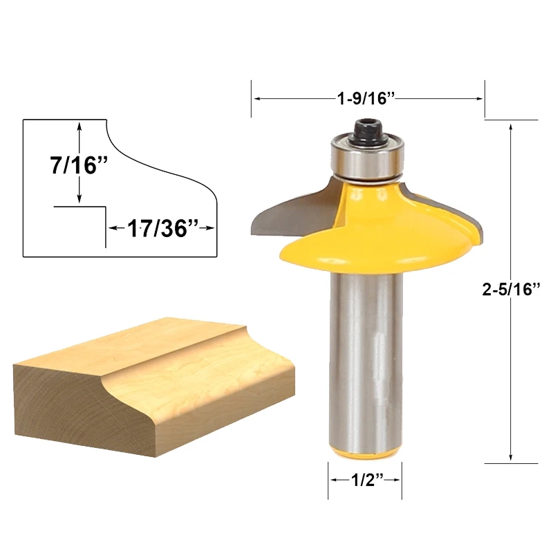 

1pcs Drawer & Cabinet Door Front Edging Med. Ogee Router Bit-1/2" Shank