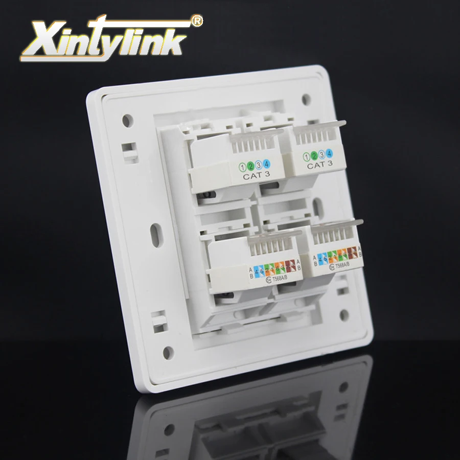 Gniazdo rj45 xintylink modułowe 4 porty rj11 cat5e cat6 biały Keystone pc panel ścienny beznarzędziowy panel linii telefonicznej 86mm