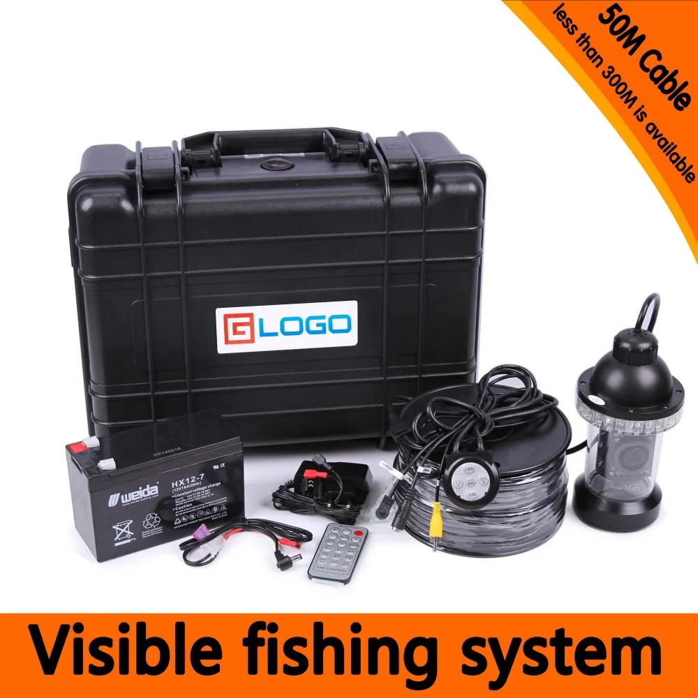 50Meters Depth Underwater Fishing Camera Kit with 360 Rotative Camera & 7Inch Monitor with DVR Built-in & Hard Plastics Case