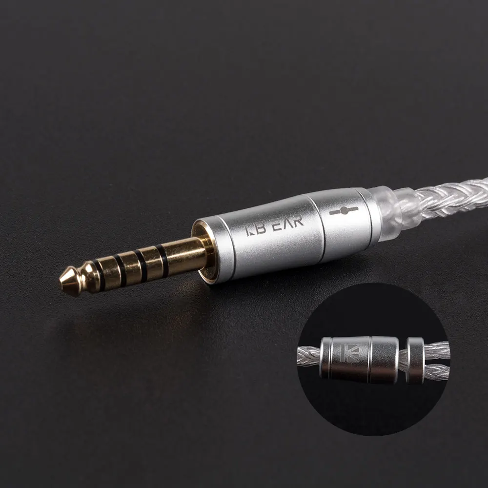 KBEAR 16 Core Upgraded Silver Plated Balanced Cable 2.5/3.5/4.4MM With MMCX/2pin/QDC Connector For BLON BL-01 BL-03 KBEAR KS2