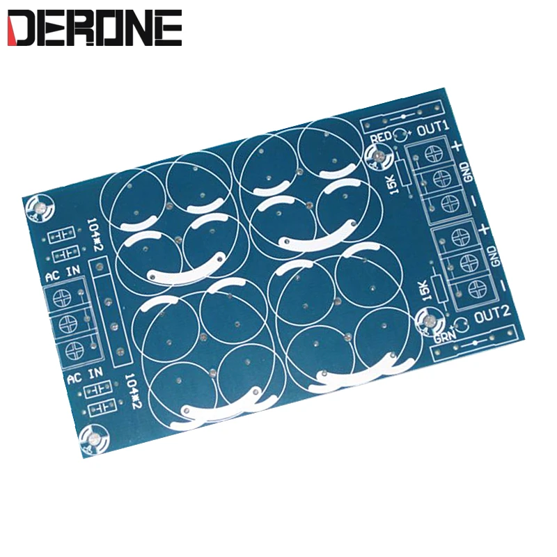 2 piece 2 way rectifier filter board PCB DC adapater for power amplifier Parallel output Capacitor filter PCB for Audiophile DIY