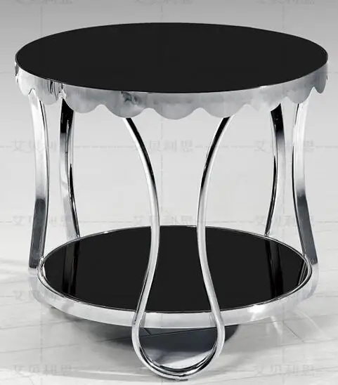 Small tea table, sofa. Toughened glass stainless steel frame the tea-table