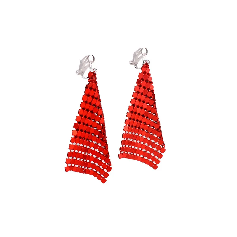New Arrival Small Round Piece painting Square Shape Clip on Earrings Without Piercing for Women Fashion No Hole Earrings Bijoux