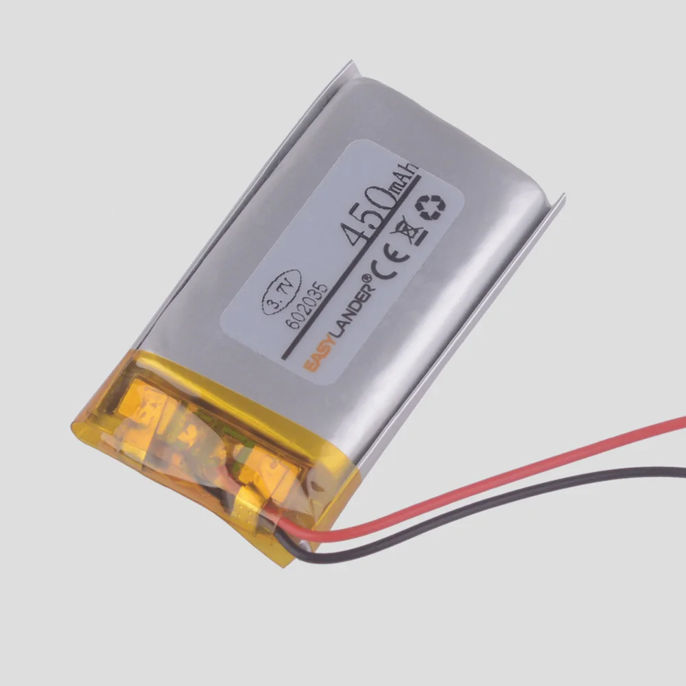 602035 450 Mah 3.7Vแบตเตอรี่Lithium-Ion Polymer Mio Navigation Recorderบันทึกวิดีโอไร้สายTetra P300 Playmeบันทึก