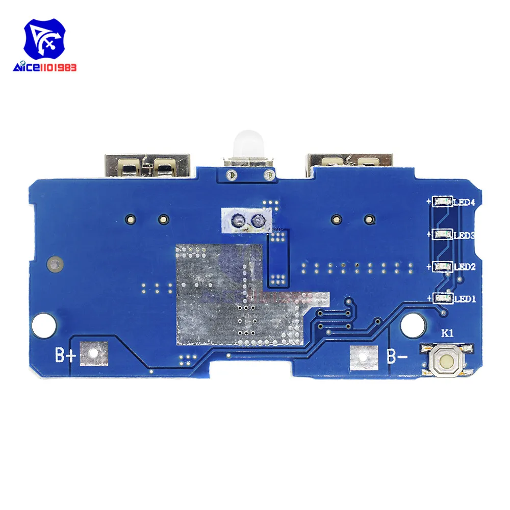 Dual USB 5V 2A Step Up Power Bank Charger Board Module Charging Circuit Boost Power Supply Module 2A Output 1A Input