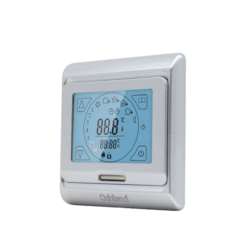 Free Shipping Silver Color Digital Underfloor Heating Thermostat 16A Weekly Programmable Touch Screen Temperature Controller