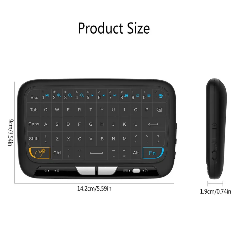 H18 Mini Wireless Keyboard 2.4 GHz Portable Keyboard With Touchpad Mouse for Windows Android/Google/Smart TV Linux Windows Mac